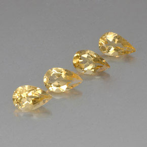 캐럿 천연 골든 옐로우 시트린 보석, 배 모양, 7.9×5 mm, VVS-VS