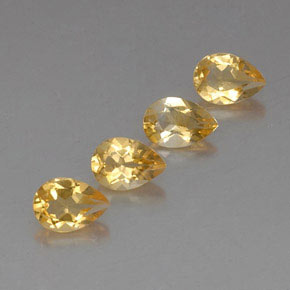 캐럿 천연 골든 옐로우 시트린 보석, 배 모양, 7.1×5 mm, VVS-VS