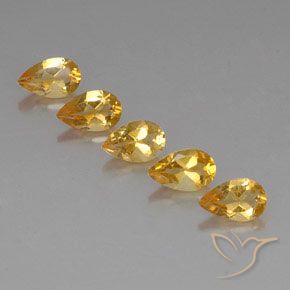 3.75ctw 자연스러운 Orange-Gold  황수정, 배 모양, VVS-VS