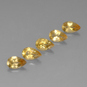 3.77캐럿 천연 Orange-Gold  시트린 보석, 배 모양, 7.9×5 mm, VVS-VS