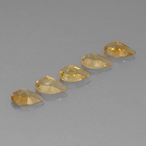 3.77캐럿 천연 Orange-Gold  시트린 보석, 배 모양, 7.9×5 mm, VVS-VS