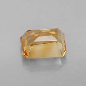 2.40캐럿 천연 골든 옐로우 시트린, 에메랄드 컷, 9×7.1 mm, VS