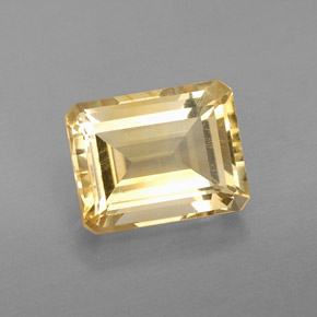 2.39캐럿 천연 골든 옐로우 시트린, 에메랄드 컷, 9.1×7.1 mm, VS