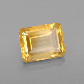 2.20캐럿 천연 골든 옐로우 시트린, 에메랄드 컷, 8.9×6.9 mm, VS