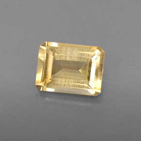 1.41캐럿 천연 골든 옐로우 시트린, 에메랄드 컷, 8×6 mm, VS