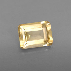 1.41캐럿 천연 골든 옐로우 시트린, 에메랄드 컷, 8×6 mm, VS