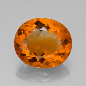 5.22캐럿 천연 옐로우 오렌지 시트린, 타원형 컷, 12.9×11.2 mm, VVS-VS