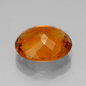 5.22캐럿 천연 옐로우 오렌지 시트린, 타원형 컷, 12.9×11.2 mm, VVS-VS
