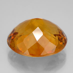 12.89캐럿 천연 옐로우 오렌지 시트린, 타원형 컷, 17.1×15 mm, VVS