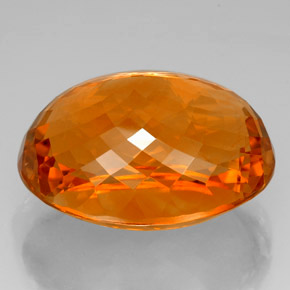 75.79캐럿 천연 옐로우 오렌지 시트린, 타원형 컷, 30.1×23.2 mm, IF