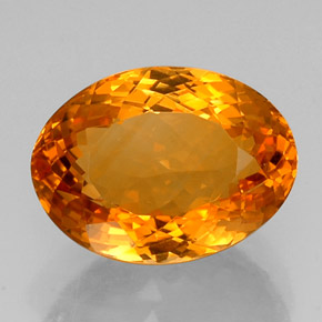 14.85캐럿 천연 옐로우 오렌지 시트린, 타원형 컷, 17.5×13.1 mm, VVS