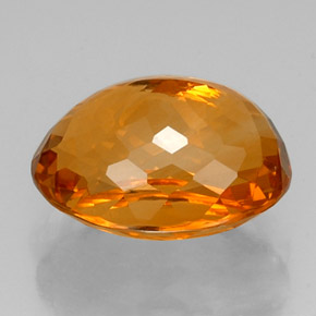 14.85캐럿 천연 옐로우 오렌지 시트린, 타원형 컷, 17.5×13.1 mm, VVS