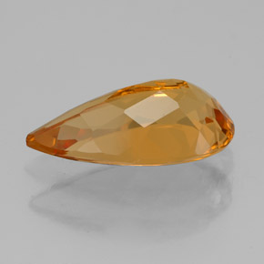 2.88캐럿 천연 골든 옐로우 시트린, 배 모양, 14.2×7.8 mm, VVS