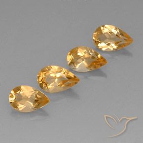 3.05캐럿 천연 Orange-Gold  황수정 보석, 배 모양, VVS