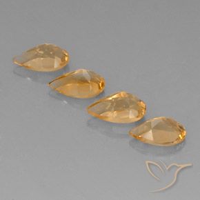 3.05캐럿 천연 Orange-Gold  황수정 보석, 배 모양, VVS