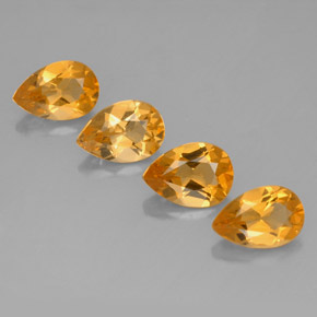 캐럿 천연 골든 옐로우 시트린 보석, 배 모양, 7.2×4.9 mm, VVS