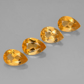 캐럿 천연 골든 옐로우 시트린 보석, 배 모양, 7.2×4.9 mm, VVS