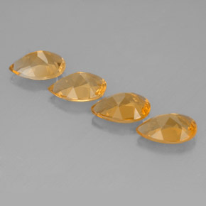 캐럿 천연 골든 옐로우 시트린 보석, 배 모양, 7.2×4.9 mm, VVS