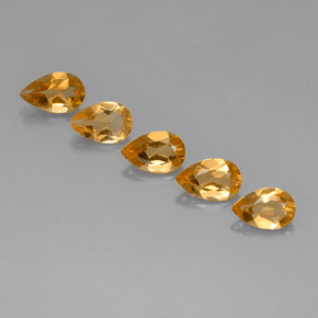 3.37캐럿 천연 골든 옐로우 시트린 보석, 배 모양, 7.8×5 mm, VVS-VS