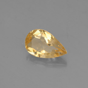 0.67캐럿 천연 골든 옐로우 시트린, 배 모양, 7.9×4.9 mm, VVS-VS