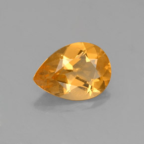 0.88캐럿 천연 골든 옐로우 시트린, 배 모양, 8.2×6 mm, VS