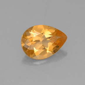 0.88캐럿 천연 골든 옐로우 시트린, 배 모양, 8.2×6 mm, VS