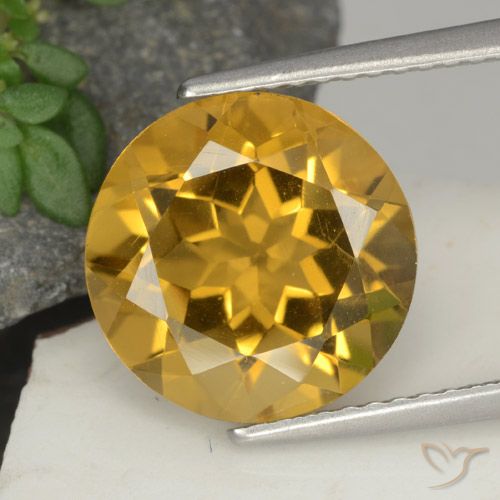 4.48ct 자연스러운 Light Brownish Golden  황수정, 둥근, VS