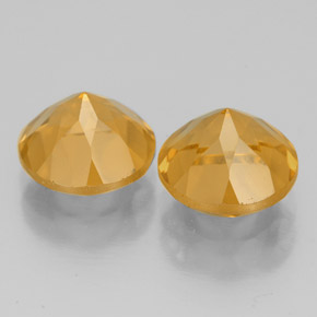 캐럿 천연 골든 옐로우 시트린 보석, 라운드 컷, 8.10 mm, VS