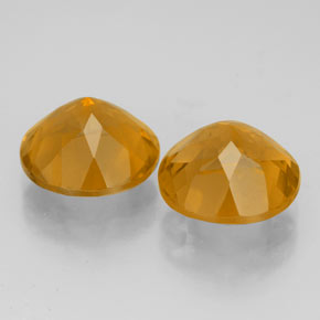 캐럿 천연 골든 옐로우 시트린 보석, 라운드 컷, 9.04 mm, VVS