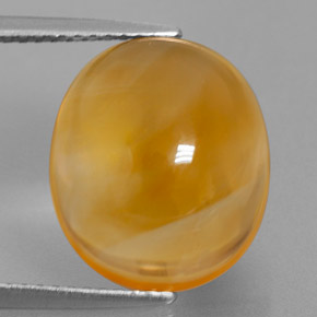 8.07캐럿 천연 골든 옐로우 시트린, 타원형 컷, 14.1×12.2 mm, 투명한