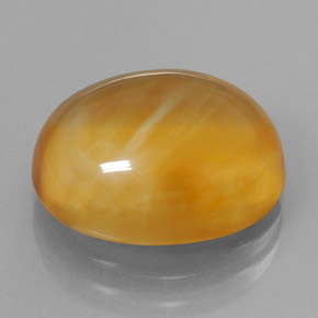 8.07캐럿 천연 골든 옐로우 시트린, 타원형 컷, 14.1×12.2 mm, 투명한