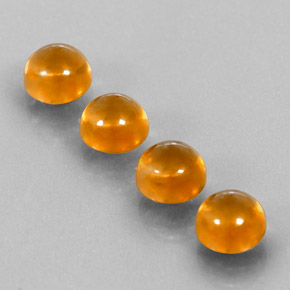 캐럿 천연 옐로우 오렌지 시트린 보석, 라운드 컷, 6.05 mm, 투명한