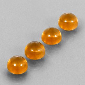 캐럿 천연 옐로우 오렌지 시트린 보석, 라운드 컷, 6.05 mm, 투명한