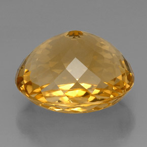 57.19캐럿 천연 골든 옐로우 시트린, 타원형 컷, 25.7×22.3 mm, VVS