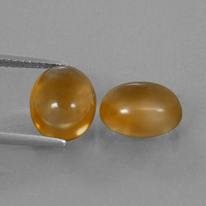 5.85캐럿 천연 딥 오렌지-골드 시트린 보석, 타원형 컷, 10×8.1 mm, 투명한