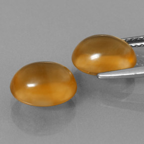 5.89캐럿 천연 딥 오렌지-골드 시트린 보석, 타원형 컷, 10×8.1 mm, 투명한