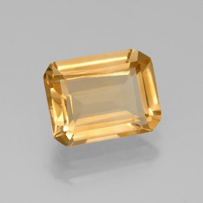 1.84캐럿 천연 골든 옐로우 시트린, 에메랄드 컷, 8.9×6.8 mm, VS