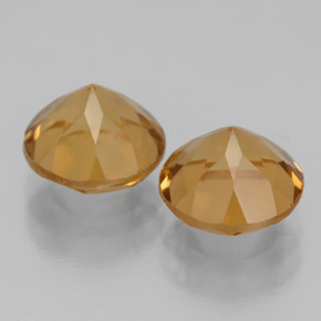 캐럿 천연 골든 옐로우 시트린 보석, 라운드 컷, 8.06 mm, VS