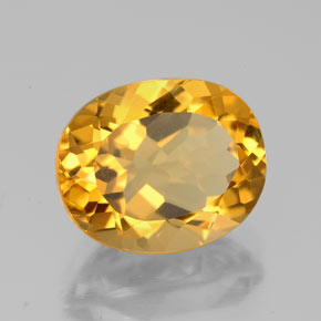 3.08캐럿 천연 골든 옐로우 시트린, 타원형 컷, 10.6×8.7 mm, VS