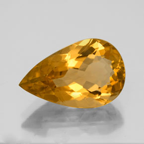 3.83캐럿 천연 골든 옐로우 시트린, 배 모양, 13.8×8.7 mm, VVS