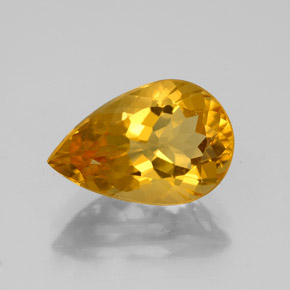 2.55캐럿 천연 골든 옐로우 시트린, 배 모양, 11.9×8 mm, VVS-VS