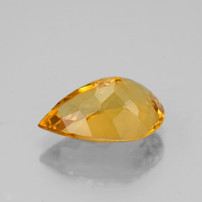 2.55캐럿 천연 골든 옐로우 시트린, 배 모양, 11.9×8 mm, VVS-VS