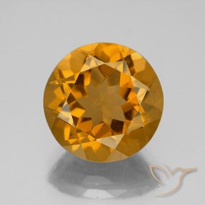 5.44ct 자연스러운 딥 오렌지-골드 황수정, 둥근, VS