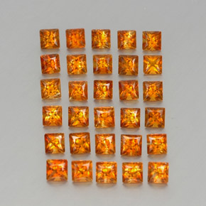캐럿 천연 옐로우 오렌지 시트린 보석, 스퀘어, 3.1×3.1 mm, VVS-VS