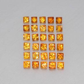 3.60캐럿 천연 골드 시트린 보석, 스퀘어, 3.1×3 mm, VVS-VS