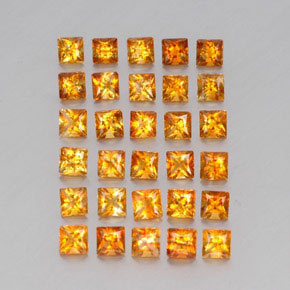 3.60캐럿 천연 골드 시트린 보석, 스퀘어, 3.1×3 mm, VVS-VS