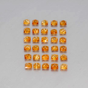 3.60캐럿 천연 골드 시트린 보석, 스퀘어, 3.1×3 mm, VVS-VS