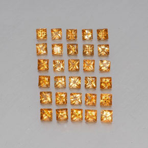 3.57캐럿 천연 골든 옐로우 시트린 보석, 스퀘어, 3.1×3 mm, VVS-VS