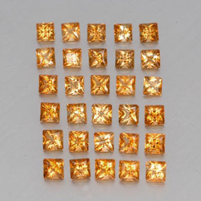 3.57캐럿 천연 골든 옐로우 시트린 보석, 스퀘어, 3.1×3 mm, VVS-VS