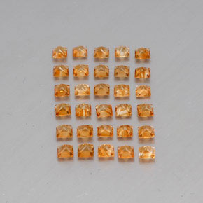 3.57캐럿 천연 골든 옐로우 시트린 보석, 스퀘어, 3.1×3 mm, VVS-VS